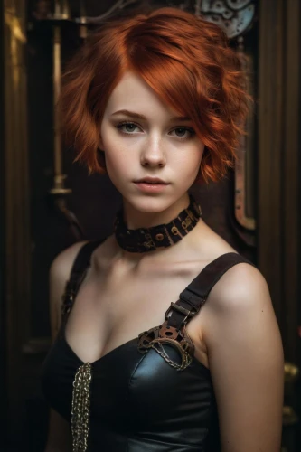 transistor,redhead doll,red-haired,clary,redhair,pixie-bob,pixie,black widow,gothic portrait,red head,redhead,redheaded,redheads,red hair,steampunk,maci,nora,gothic fashion,lindsey stirling,piper