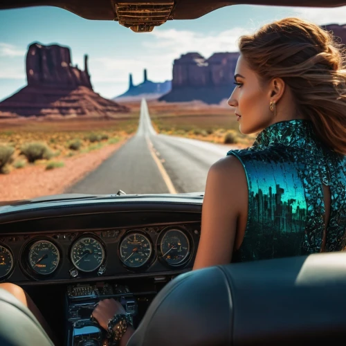 route 66,route66,open road,girl and car,girl in car,turquoise leather,travel woman,3d car wallpaper,woman in the car,rolls-royce phantom vi,jeep dj,rolls-royce phantom v,rolls-royce phantom i,behind the wheel,buick electra,automotive decor,street canyon,long road,road trip,lincoln mkx,Photography,General,Fantasy