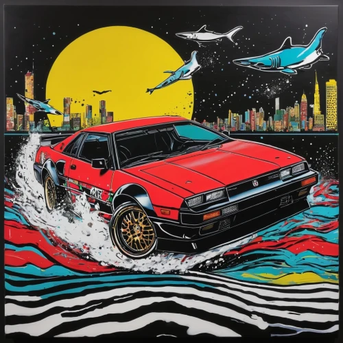 bobby-car,sauceboat,toyota ae85,testarossa,lamborghini jalpa,cd cover,ferrari mondial,miami,ferrari testarossa,lamborghini estoque,camaro,cool pop art,album cover,bobbycar-race,80s,modern pop art,drift,detroit,ferrari america,corolla,Conceptual Art,Graffiti Art,Graffiti Art 01