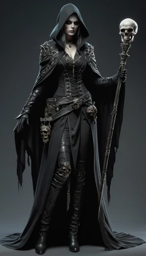 vax figure,raven sculpture,grimm reaper,grim reaper,3d figure,undead warlock,sorceress,figure of justice,game figure,skull statue,reaper,dodge warlock,vanitas,assassin,dark elf,caerula,gothic woman,3d model,vampire woman,skull bones,Photography,General,Fantasy