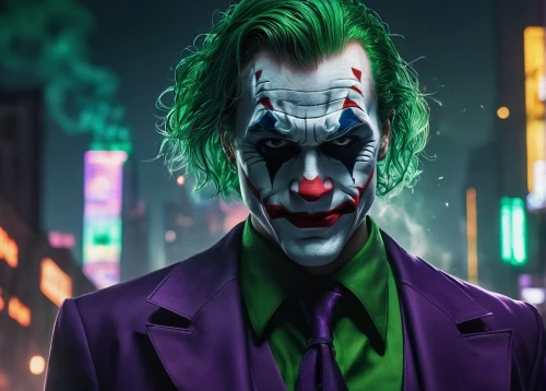 joker,ledger,full hd wallpaper,riddler,photoshop manipulation,hd wallpaper,supervillain,villain,it,without the mask,comic characters,alter ego,john doe,creepy clown,4k wallpaper,comedy and tragedy,saw,with the mask,superhero background,male mask killer,Illustration,Realistic Fantasy,Realistic Fantasy 17