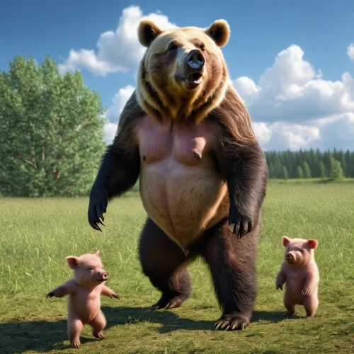 nordic bear,grizzlies,the bears,bears,anthropomorphized animals,cute bear,bear cubs,animal film,bear guardian,size comparison,family outing,strohbär,bear,bear market,grass family,cub,woodland animals,ccc animals,ursa,mammals,Photography,General,Realistic