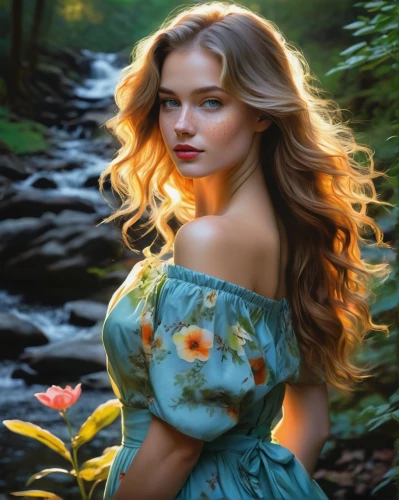 celtic woman,world digital painting,beautiful girl with flowers,fantasy art,girl in flowers,photo painting,splendor of flowers,flower painting,fantasy picture,romantic portrait,oil painting,the blonde in the river,art painting,fantasy portrait,faery,bodypainting,faerie,girl in the garden,digital painting,body painting,Conceptual Art,Oil color,Oil Color 07