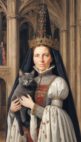 girl with dog,gothic portrait,old english terrier,portrait of christi,cat european,napoleon cat,terrier,basset artésien normand,biewer terrier,tudor,portrait of a girl,plummer terrier,small terrier,female dog,joan of arc,king charles spaniel,kennel club,pet,holbein,portrait of a woman,Digital Art,Comic