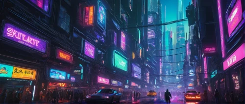 cyberpunk,colorful city,shinjuku,tokyo city,shibuya,cityscape,tokyo,taipei,alleyway,hong kong,alley,shanghai,fantasy city,kowloon,urban,vapor,neon lights,ultraviolet,metropolis,neon arrows,Conceptual Art,Daily,Daily 14