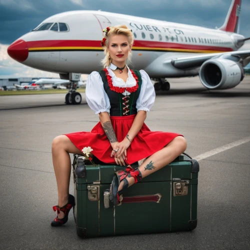 stewardess,flight attendant,polish airline,airline travel,pin-up girl,retro pin up girl,berlin brandenburg airport,ryanair,retro pin up girls,russian culture,luggage and bags,luggage,travel woman,pin-up model,retro woman,east german,pin-up,suitcase,red russian,pin up girl,Photography,General,Fantasy