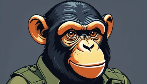 monkey soldier,chimpanzee,chimp,ape,war monkey,common chimpanzee,monkey,baboon,twitch icon,the monkey,orangutan,gorilla,primate,mandrill,bonobo,uakari,monkey banana,monkeys band,barbary monkey,vector illustration