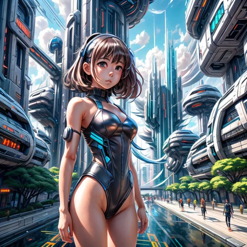 scifi,sci fi,futuristic landscape,sci fiction illustration,fantasy city,shinjuku,cityscape,sci - fi,sci-fi,futuristic,metropolis,umeda,osaka,cybernetics,shibuya,llenn,cyberpunk,one-piece swimsuit,3d fantasy,world digital painting