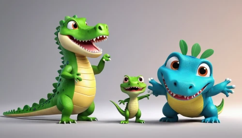 reptiles,scale lizards,crocodiles,skylander giants,dinosaurs,kids illustration,dinosaur line,cinema 4d,little crocodile,lizards,3d rendered,scandia animals,green animals,children's background,grass family,dinosaruio,cute cartoon image,anthropomorphized animals,size comparison,starters,Unique,3D,3D Character