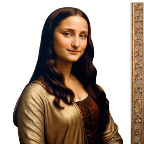 mona lisa,the mona lisa,leonardo da vinci,cepora judith,portrait background,vinci,portrait of christi,bouguereau,portrait of a girl,joan of arc,girl in a long,custom portrait,baluster,artemisia,vector image,staves,bougereau,gothic portrait,vector images,the girl's face,Illustration,Paper based,Paper Based 22