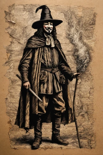 guy fawkes,pilgrim,fiddler,fawkes,quarterstaff,woodsman,thames trader,dodge warlock,scarecrow,the wizard,the wanderer,magistrate,old coat,gunfighter,straw man,vendor,pied piper,magus,gamekeeper,hand-drawn illustration,Photography,General,Natural