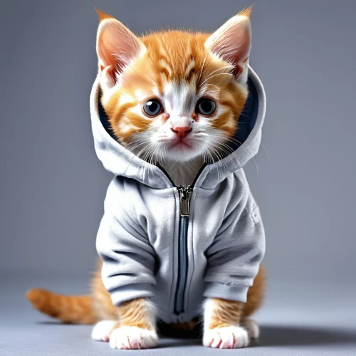hoodie,ginger kitten,cute cat,ginger cat,funny cat,cat image,red tabby,young cat,cartoon cat,breed cat,little cat,kitten,cat warrior,hooded,animal feline,tabby kitten,tabby cat,sweatshirt,animals play dress-up,cute animal,Photography,General,Realistic