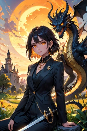 black dragon,dragon li,dragon,dragon slayer,game illustration,cg artwork,fantasy picture,meteora,swordswoman,background images,portrait background,dragons,dragon of earth,drexel,background image,fantasia,would a background,fire background,dragon bridge,rosa ' amber cover,Anime,Anime,General