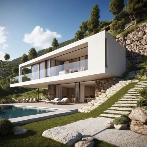 modern house,3d rendering,dunes house,modern architecture,luxury property,holiday villa,render,luxury home,house in the mountains,beautiful home,house in mountains,private house,villa,home landscape,residential house,modern style,house by the water,holiday home,cubic house,pool house,Photography,General,Realistic