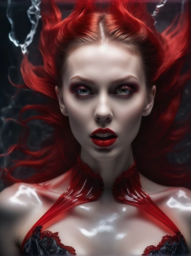vampire woman,vampire lady,red head,red-haired,red smoke,scarlet witch,gothic woman,fire red eyes,redhead doll,queen of hearts,shades of red,gothic portrait,black widow,fantasy art,the enchantress,sorceress,dark art,redheads,redheaded,vampire,Photography,Artistic Photography,Artistic Photography 03