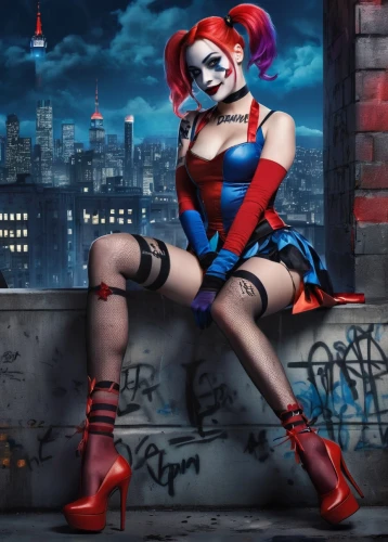 harley quinn,harley,killer doll,horror clown,harlequin,jigsaw,catrina,queen of hearts,clown,cosplay image,creepy clown,scary clown,red shoes,rodeo clown,jester,marionette,bodypainting,pin-up girl,rubber doll,catrina calavera,Unique,Design,Blueprint