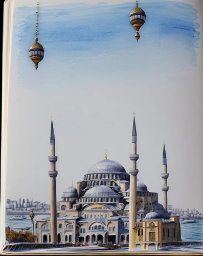 blue mosque,sultan ahmed mosque,sultan ahmet mosque,constantinople,istanbul,alabaster mosque,watercolor painting,grand mosque,watercolor sketch,sultanahmet,khokhloma painting,watercolour frame,watercolor,watercolor frame,mosques,istanbul city,big mosque,watercolor pencils,islamic architectural,sheikh zayed mosque