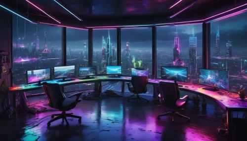 computer room,cyberpunk,computer desk,the server room,modern office,computer workstation,game room,desk,cyber,creative office,futuristic,aesthetic,working space,blur office background,study room,monitor wall,computer art,aqua studio,cyberspace,desktop computer,Photography,Documentary Photography,Documentary Photography 18