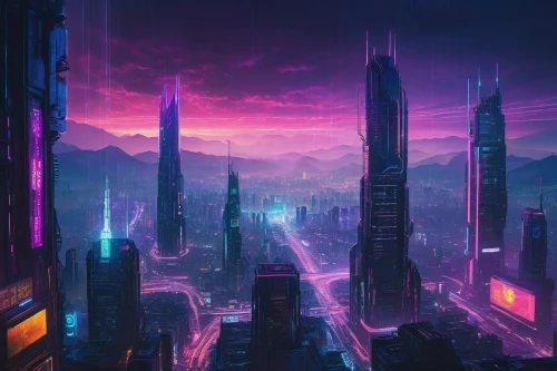 futuristic landscape,cyberpunk,cityscape,metropolis,futuristic,vast,fantasy city,dystopian,vapor,colorful city,dystopia,scifi,ultraviolet,shanghai,sci-fi,sci - fi,the city,above the city,city skyline,skyline,Photography,General,Natural