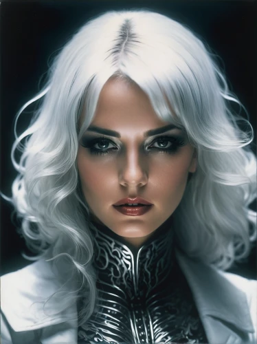 silver,white rose snow queen,silvery,fantasy portrait,katniss,artificial hair integrations,silver lacquer,femme fatale,dark elf,gothic portrait,dark angel,white lady,violet head elf,ice queen,silversmith,miss circassian,humanoid,vampire woman,woman face,witcher,Photography,Documentary Photography,Documentary Photography 03