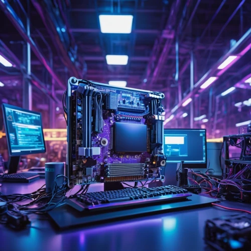 fractal design,pc,computer workstation,processor,cpu,computer art,turbographx,uv,b3d,gpu,computer chips,amd,cyberpunk,purple frame,the server room,computer room,ryzen,pentium,cyclocomputer,old rig,Photography,Documentary Photography,Documentary Photography 32