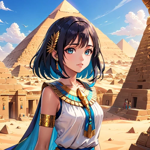 ancient egypt,ancient egyptian girl,cleopatra,ancient egyptian,giza,pharaonic,karnak,dahshur,egyptian,pharaoh,pharaohs,pyramids,egyptian temple,egyptology,egypt,sphinx pinastri,the ancient world,horus,ramses ii,khufu,Anime,Anime,Realistic