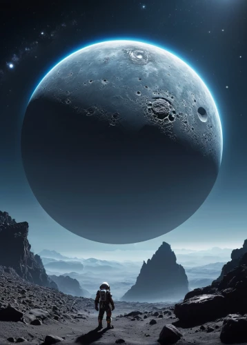 lunar landscape,alien planet,space art,earth rise,galilean moons,alien world,lunar,pluto,exoplanet,planet,moon seeing ice,moonscape,lunar prospector,orbiting,moon vehicle,astronomy,moon and star background,astronomical,moons,blue planet,Conceptual Art,Daily,Daily 03