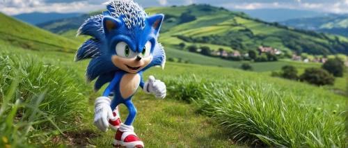 sonic the hedgehog,run,aaa,sega,in the tall grass,cgi,running fast,hedgehog,ung,echidna,majestic nature,sightseeing,samba,rigi,longoog,to run,mountain fink,banjo bolt,tails,schleich,Conceptual Art,Daily,Daily 20