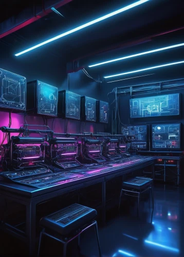 neon coffee,computer room,nightclub,retro diner,ufo interior,neon human resources,cyberpunk,neon drinks,the server room,neon light,cyber,neon lights,game room,neon arrows,cyberspace,sci fi surgery room,piano bar,laboratory,classroom,study room,Illustration,Black and White,Black and White 08