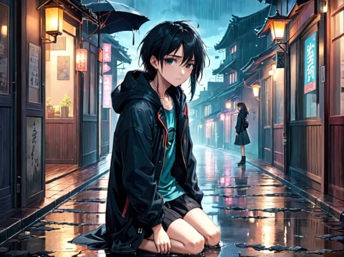 anime japanese clothing,rainy,walking in the rain,in the rain,anime cartoon,anime girl,nico,rain,background images,anime,background image,anime 3d,raining,light rain,hatsune miku,rain lily,blue rain,music background,raincoat,unknown,Anime,Anime,General