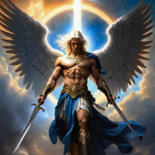 the archangel,archangel,guardian angel,uriel,angelology,business angel,god of thunder,messenger of the gods,angel of death,angel wing,angel moroni,angels of the apocalypse,angel,the angel with the cross,white eagle,heroic fantasy,dark angel,greek god,imperial eagle,god,Art,Classical Oil Painting,Classical Oil Painting 06