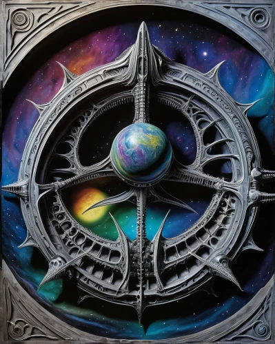 planetary system,copernican world system,stargate,planisphere,armillary sphere,magnetic compass,dharma wheel,earth chakra,federation,planet eart,astronomical clock,circular star shield,space art,compass,spacescraft,geocentric,ship's wheel,global oneness,esoteric symbol,wind rose,Conceptual Art,Sci-Fi,Sci-Fi 02