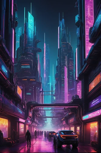 cyberpunk,futuristic landscape,cityscape,metropolis,colorful city,futuristic,fantasy city,shinjuku,tokyo city,city at night,dystopian,urban,city highway,tokyo,neon arrows,cities,city,scifi,the city,city lights,Illustration,Abstract Fantasy,Abstract Fantasy 16