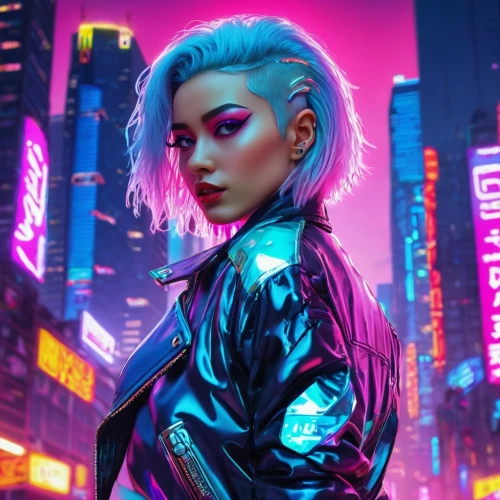 cyberpunk,neon,neon lights,futuristic,neon light,cyber,80s,neon arrows,neon makeup,neon body painting,80's design,ultraviolet,neon colors,jacket,birds of prey-night,neon tea,neon candies,femme fatale,world digital painting,aura,Conceptual Art,Sci-Fi,Sci-Fi 28