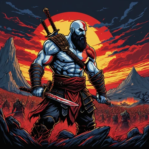 dane axe,barbarian,greyskull,he-man,warlord,grog,fantasy warrior,lone warrior,raider,samurai fighter,swordsman,warrior and orc,mercenary,warrior east,valhalla,nördlinger ries,axe,blood moon,game illustration,half orc,Illustration,Realistic Fantasy,Realistic Fantasy 25