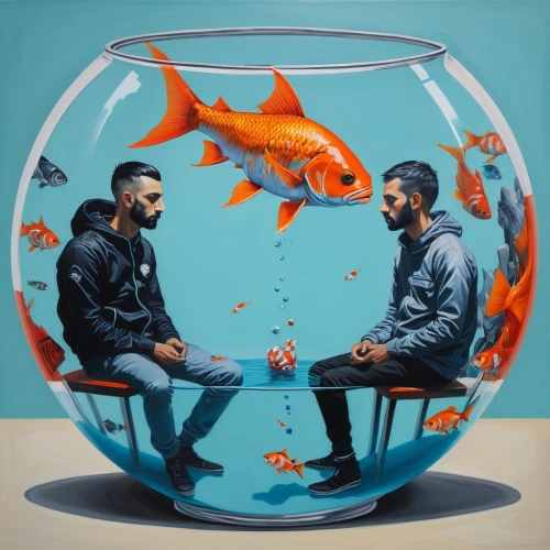 two fish,fish in water,superfruit,fish-surgeon,aquariums,fishes,koi fish,ornamental fish,goldfish,aquarium inhabitants,aquarium,aquarium decor,koi,tropical fish,aquaculture,fishbowl,fish tank,school of fish,koi pond,the fish,Illustration,Realistic Fantasy,Realistic Fantasy 24