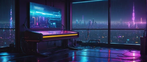 cyberpunk,electric piano,80s,piano,cityscape,neon lights,computer room,digital piano,cyber,piano bar,neon light,aesthetic,vapor,neon arrows,cyberspace,synthesizer,jukebox,neon coffee,electronic,80's design,Art,Classical Oil Painting,Classical Oil Painting 11