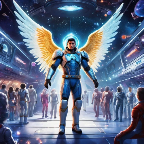 the archangel,archangel,sci fiction illustration,guardian angel,falcon,cg artwork,emperor of space,andromeda,passengers,star-lord peter jason quill,nova,business angel,prophet,ascension,valerian,imax,x-men,angelology,would a background,background image,Conceptual Art,Sci-Fi,Sci-Fi 30