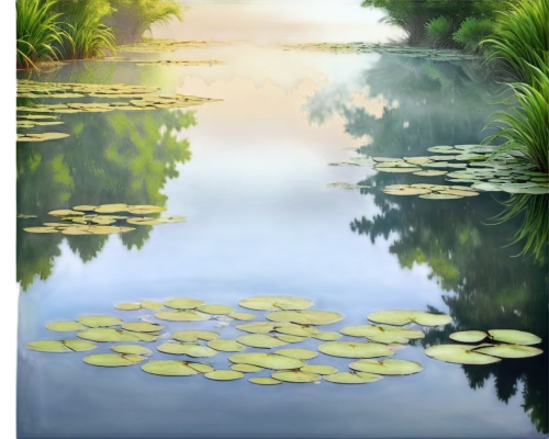 lily pond,water lilies,lily pads,white water lilies,landscape background,aquatic plants,aquatic plant,lotus pond,lilly pond,lotus on pond,lily pad,background vector,lotuses,alligator lake,calm water,world digital painting,waterlily,backwaters,pond lily,river landscape,Illustration,Realistic Fantasy,Realistic Fantasy 27