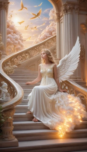 fantasy picture,angel playing the harp,angel wing,faery,angel wings,fantasy art,faerie,angelology,celtic woman,fairies aloft,angel,winged heart,angel girl,rosa 'the fairy,fire angel,children's fairy tale,vintage angel,dove of peace,fairy tale character,3d fantasy,Illustration,Retro,Retro 14