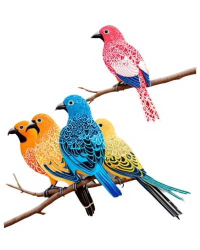 colorful birds,budgies,passerine parrots,birds on a branch,birds on branch,parakeets,edible parrots,parrots,sun conures,songbirds,finches,golden parakeets,key birds,bird painting,garden birds,parakeets rare,group of birds,birds on a wire,tropical birds,society finches,Illustration,Black and White,Black and White 11