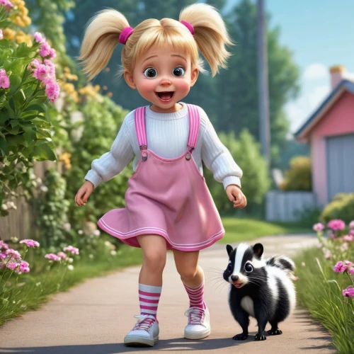 agnes,cute cartoon character,little girl in pink dress,little girl running,pippi longstocking,cute cartoon image,cynthia (subgenus),girl in overalls,children's background,doll cat,dolly,little girls walking,ragdoll,cartoon cat,the little girl,disney character,cartoon character,rockabella,coco,cute baby