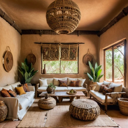 cabana,moroccan pattern,interior decor,marrakesh,samburu,sitting room,morocco,boho art,living room,decor,riad,outdoor furniture,home interior,boho,interior decoration,calabash,pachamama,contemporary decor,ethnic design,traditional house,Illustration,Paper based,Paper Based 17