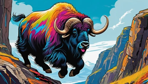 yak,mountain sheep,bison,buffalo,muskox,bighorn ram,buffalo herd,tribal bull,mountain cows,wild sheep,buffalo herder,alpine cow,mammoth,baby yak,bighorn,buffaloes,cape buffalo,mountain cow,taurus,horoscope taurus,Conceptual Art,Graffiti Art,Graffiti Art 09