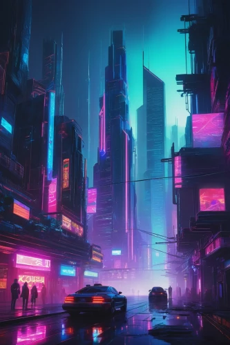 cyberpunk,cityscape,futuristic landscape,colorful city,vapor,futuristic,metropolis,fantasy city,dystopian,shinjuku,urban,tokyo city,ultraviolet,dusk,shanghai,dystopia,neon lights,scifi,tokyo,neon,Conceptual Art,Daily,Daily 14
