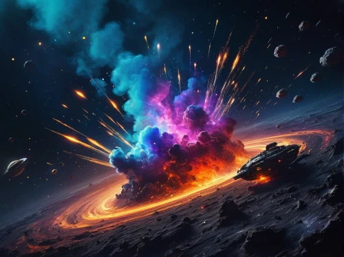 space art,galaxy collision,meteor,asteroids,explosions,fire planet,eruption,explosion,asteroid,explode,exploding,burning earth,supernova,v838 monocerotis,volcanic eruption,the eruption,volcanic,fire background,volcanism,lava,Photography,Documentary Photography,Documentary Photography 38