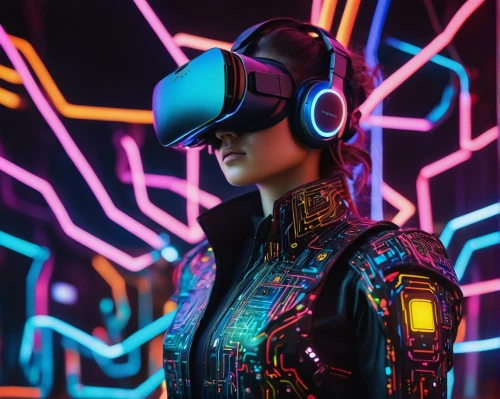 cyberpunk,futuristic,vr,vr headset,cyber glasses,virtual reality headset,oculus,virtual reality,virtual world,virtual,ai,technology of the future,electro,cyber,cybernetics,headset,women in technology,tech trends,wearables,scifi,Illustration,Japanese style,Japanese Style 16