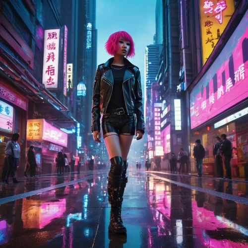 cyberpunk,futuristic,hk,hong kong,neon lights,taipei,shinjuku,walking in the rain,harajuku,tokyo,tokyo ¡¡,city trans,neon arrows,dystopian,shanghai,shibuya,femme fatale,renegade,neon,hong,Illustration,Children,Children 02