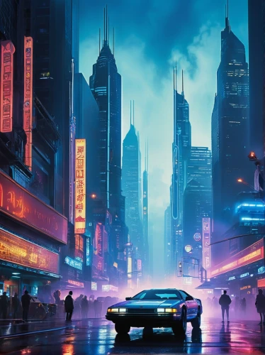 cyberpunk,futuristic landscape,futuristic,cityscape,shanghai,metropolis,black city,hong kong,skyline,toyota supra,harbour city,elektrocar,city at night,dystopian,fantasy city,3d car wallpaper,futuristic car,supra,evening city,city highway,Illustration,Retro,Retro 06