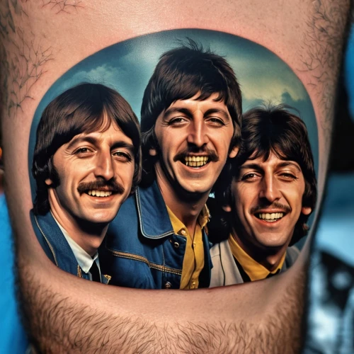 beatles,the beatles,tattoo,tattoo artist,with tattoo,body art,tattoos,hand-painted,temporary tattoo,on the arm,knee,spotify icon,forearm,ink,tattooed,john lennon,tributo,brown sauce,50 years,dental icons,Photography,General,Realistic